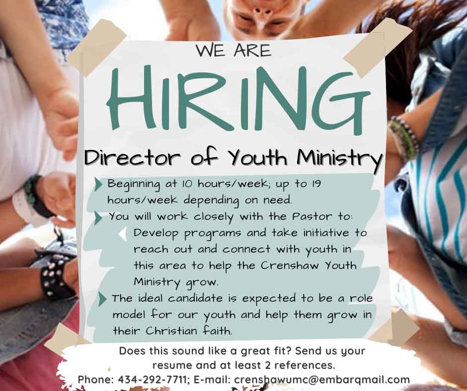 now hiring youth director